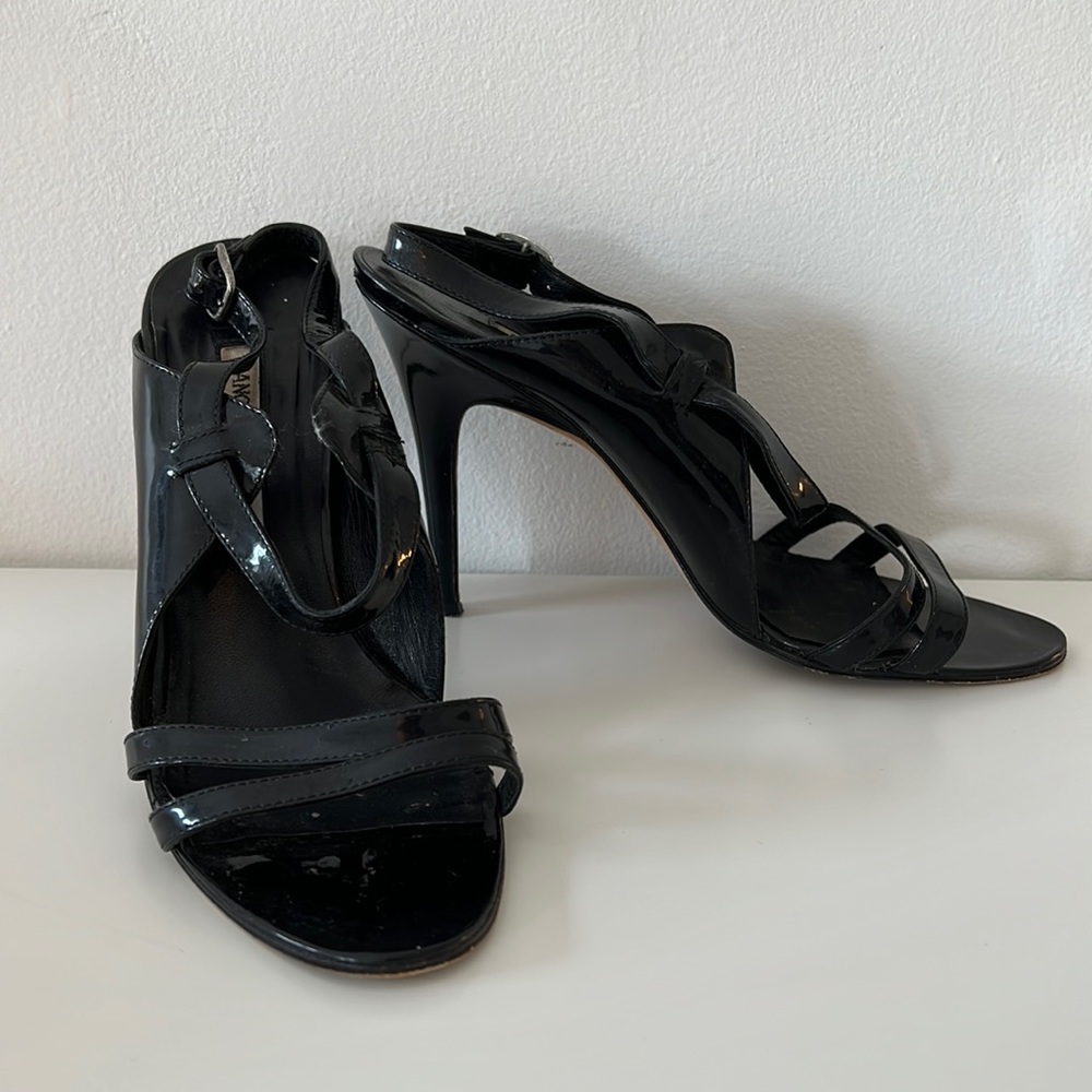 Manolo Blahnik heeled black sandal - sz 37